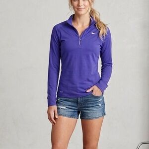 Nike Dry Fit 3/4 Zip Purple Pullover